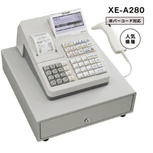 【POSレジスター】XE-A280　バーコードのハンドスキャナ搭載レジ