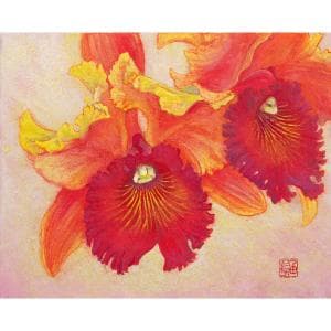 絵画　アート　日本画　「温」　F3　源由紀子