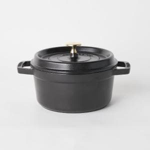 ストウブ/staub ピコ・ココット ラウンド ブラック 20cm 40509-487　IH対応のピコココットラウンド
