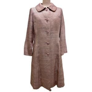 1960s France SILKシャンタン・ラウンドカラー・コート(PKxGY) SU/MA-006