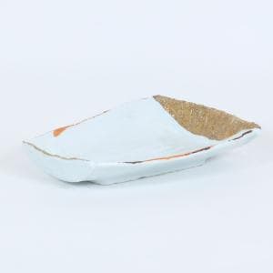 和食器 変型角皿十勝川 ホワイト 19cm