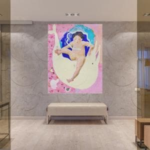 自然由来絵画　「晴れた日の日曜日」100号