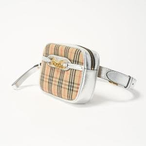 バーバリー/BURBERRY ベルトバッグ シルバー　メタリックレザーが特徴的なベルトバッグ
