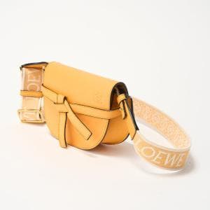 ロエベ/LOEWE デュアルバッグ ミニ イエロー A650N46X13　イエローの丸いフォルムが可愛いミニバッグ