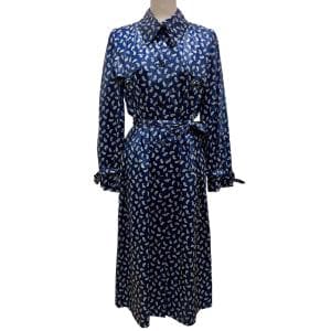 1970s UK ペイズリー・ベルテッド・ロングコート(NVxWH) SU/MA-003