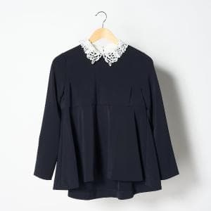 ユナイテッドアローズ/UNITED ARROWS FEEL FREE 2WAY ブラウス ネイビー Sサイズ　襟は着け外し可能！２WAYで着こなせるブラウス