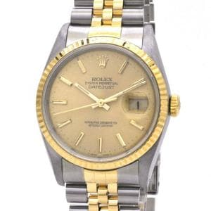 ロレックス/ROLEX デイトジャスト 16233　高級感のあるゴールドとシルバーのコントラストが美しい腕時計