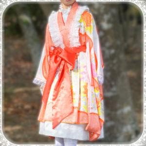 【ハーフ成人式・卒業式に】世界に一つだけ♪ 振袖リメイクの簡単着物ドレス（140-150cm）【Hare.dress-TE】