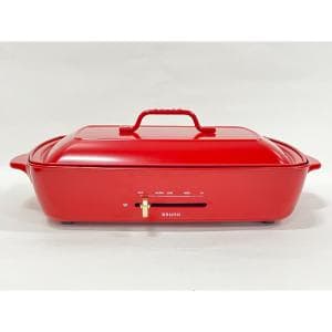 ブルーノ/BRUNO ホットプレート グランデサイズ レッド BOE026-R (S02) 【深鍋】【たこ焼きプレート付属】【サーモスタット機能】【角型】【ヒーター式】