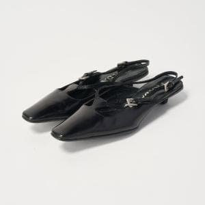 プラダ/PRADA バックストラップ パンプス ブラック 34 1/2サイズ 21.5cm　上品で高級感のあるシンプルなパンプス