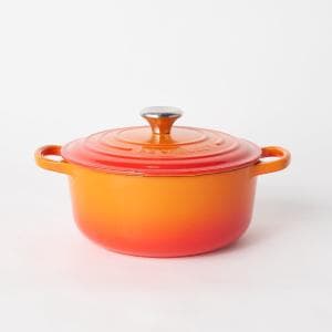 ル・クルーゼ/LE CREUSET シグニチャー ココット・ロンド オレンジ 20cm　ル・クルーゼを代表する鋳物ホーロー鍋