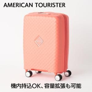 アメリカンツーリスター/AMERICAN TOURISTER SQUASEM スクアセム スピナー55 エキスパンダブル ブライトコーラル Sサイズ qj2-001　機内持込OK【スーツケース】