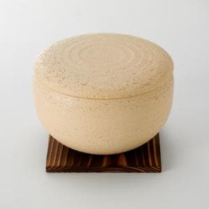 長谷園 陶珍 粉引 大 NCT-73　冷めたご飯をふっくら炊きたてのように温める伊賀焼のおひつ