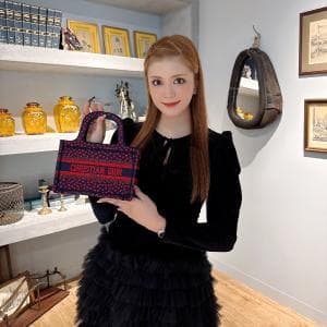 Christian Dior/クリスチャン・ディオール ブック アイラブパリ ハートエンブロイダリー キャンバス ミニ トートバッグ 【SARA】