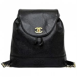 シャネル/CHANEL リュック キャビアスキン トリプルココ　トリプルココ 定番のブラックカラーでファッション取り入れやすいリュック