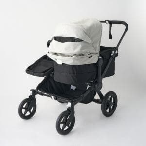 バガブー/bugaboo Donkey 5 Duo bassinet and seat stroller ホワイト・サン・キャノピー, ブラック・ファブリック, ブラックシャーシ PV004762