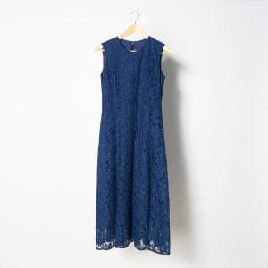 グレースコンチネンタル/GRACE CONTINENTAL レースドレス ネイビー 36サイズ　長め丈が嬉しいレースドレス