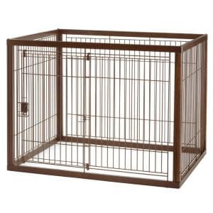 リッチェル/Richell 木製ペットサークル120-90 ダークブラウン 59262　お部屋に馴染みやすい木製の大型ペットサークル
